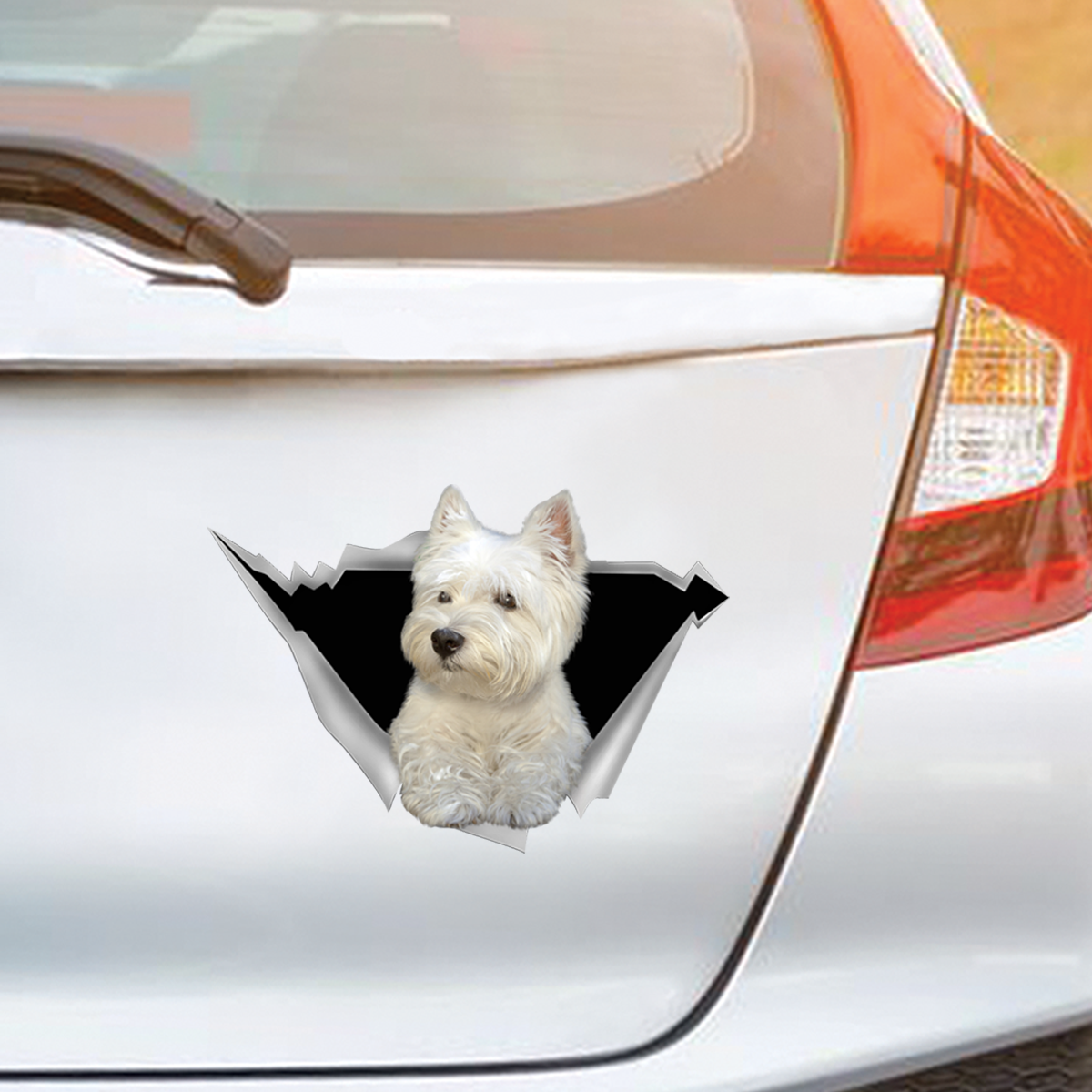 We Like Riding In Cars - West Highland White Terrier Car/ Door/ Fridge/ Laptop Sticker V1