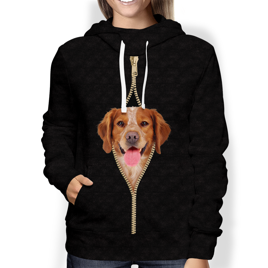 I'm With You - Brittany Spaniel Hoodie V1