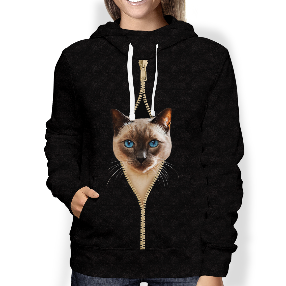 I'm With You - Siamese Cat Hoodie V2