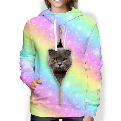 Scottish Fold Cat Rainbow Hoodie V1