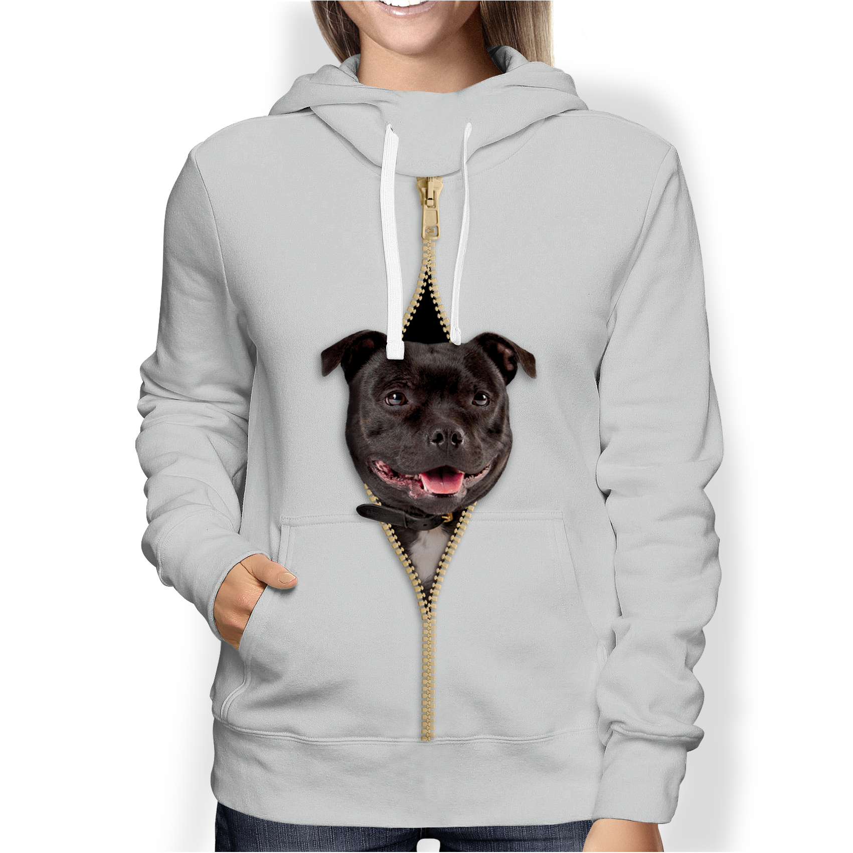 I'm With You - Staffordshire Bull Terrier Hoodie V2