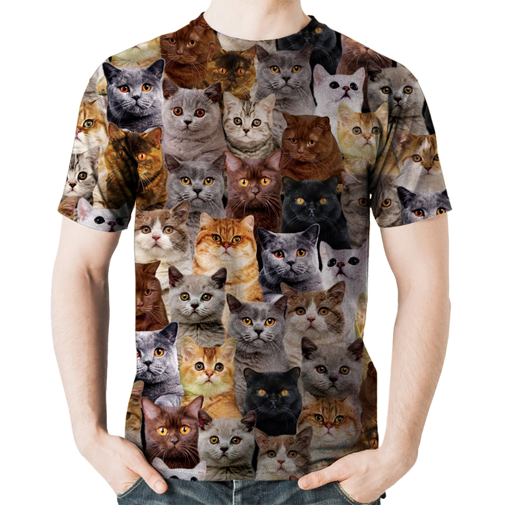 Vous aurez un groupe de chats British Shorthair - T-Shirt V1