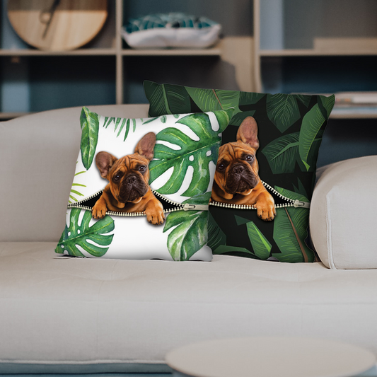 Sie stehlen Ihre Couch – Kissenbezüge mit französischer Bulldogge V1 (2er-Set)