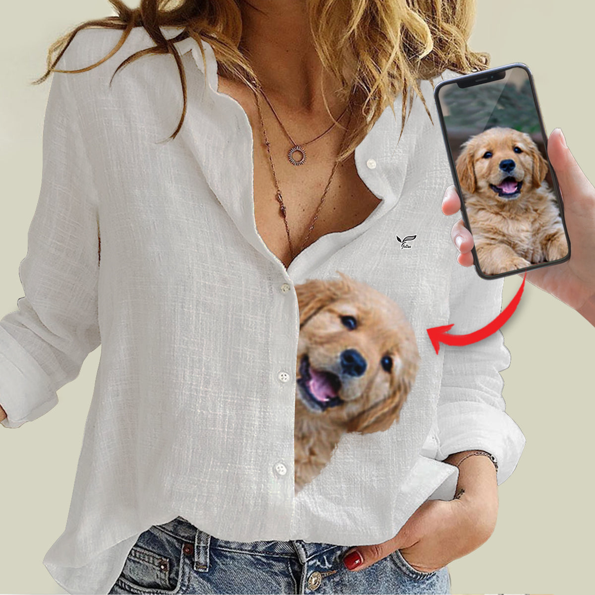 Play With Me - Personalized Blouse With Your Pet's Photo V4