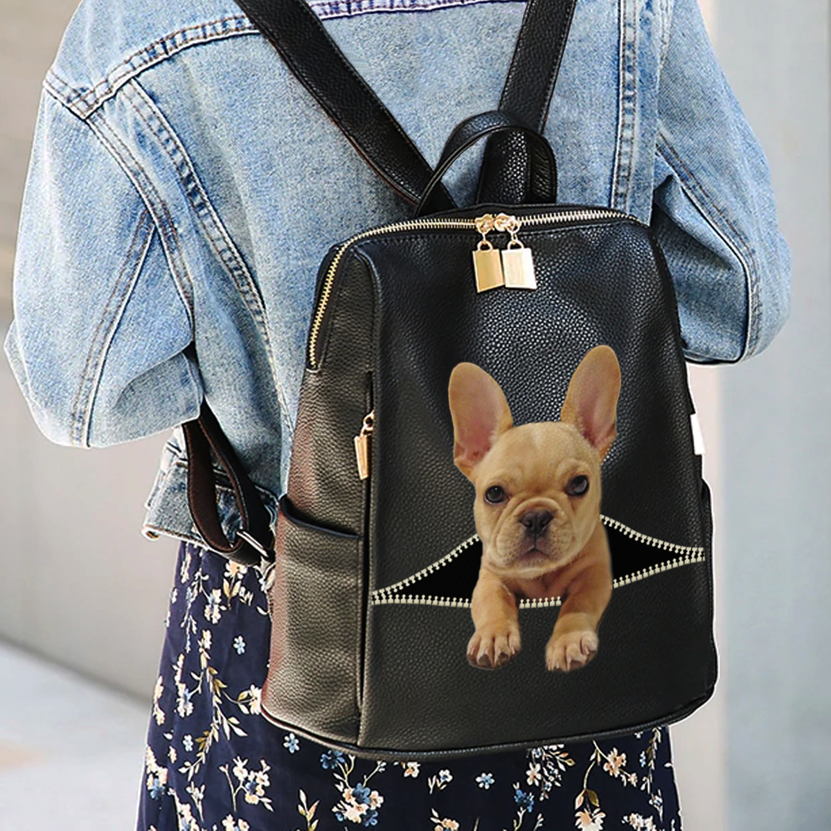 Gemeinsam ausgehen – Personalisierter Rucksack mit dem Foto Ihres Haustieres V1