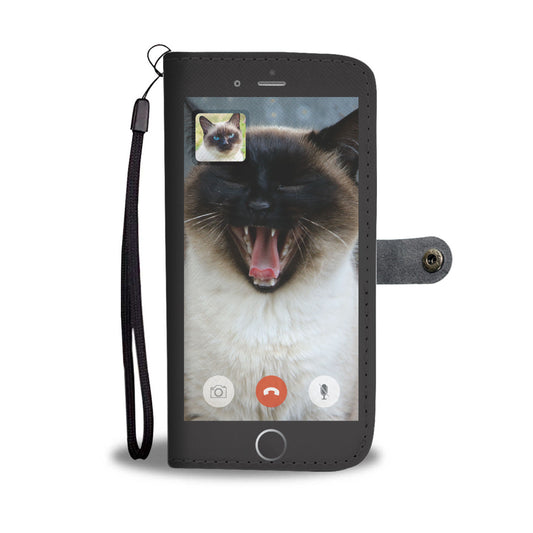 Face Time With Siamese Cat - Wallet Case V1