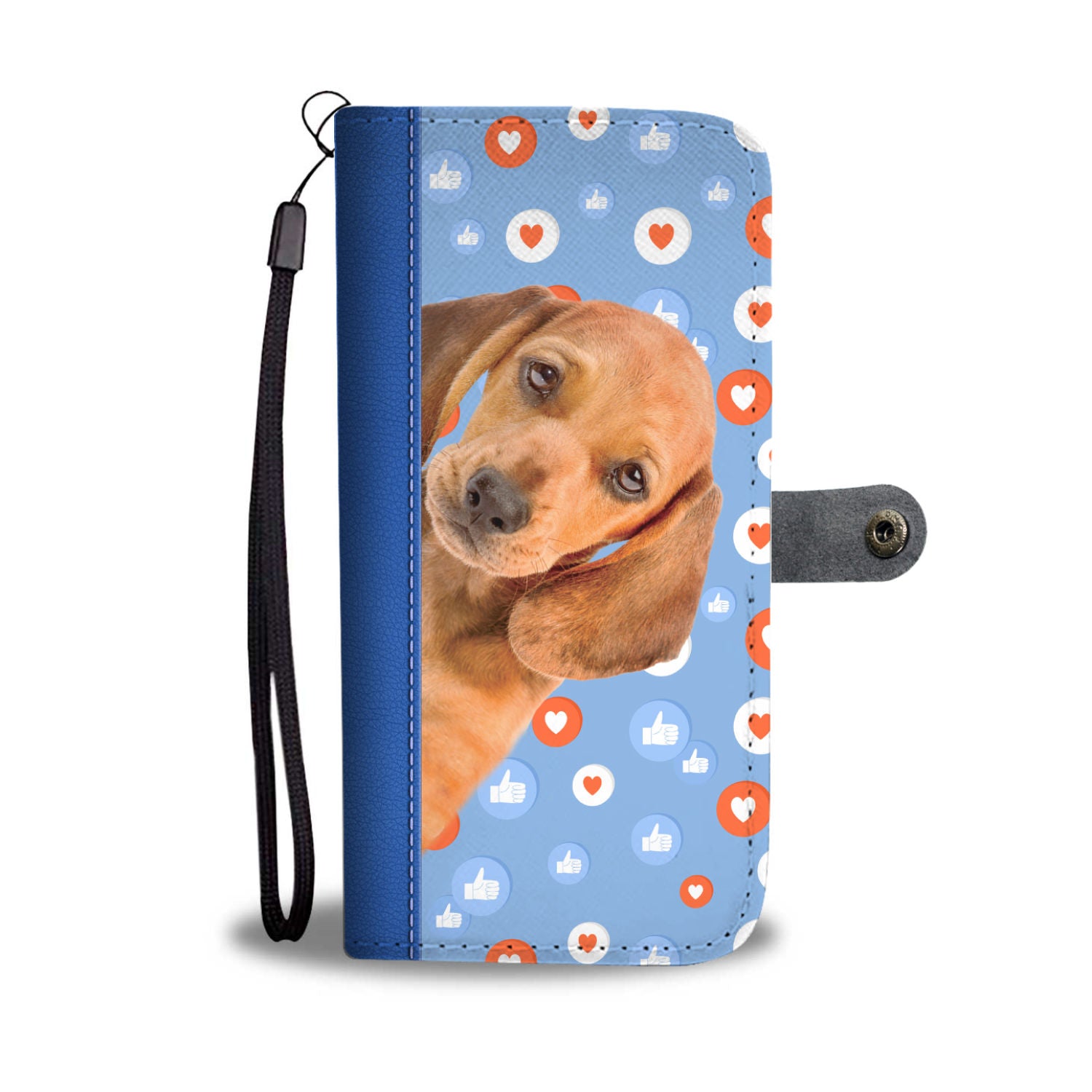 Like And Heart - Dachshund Wallet Case