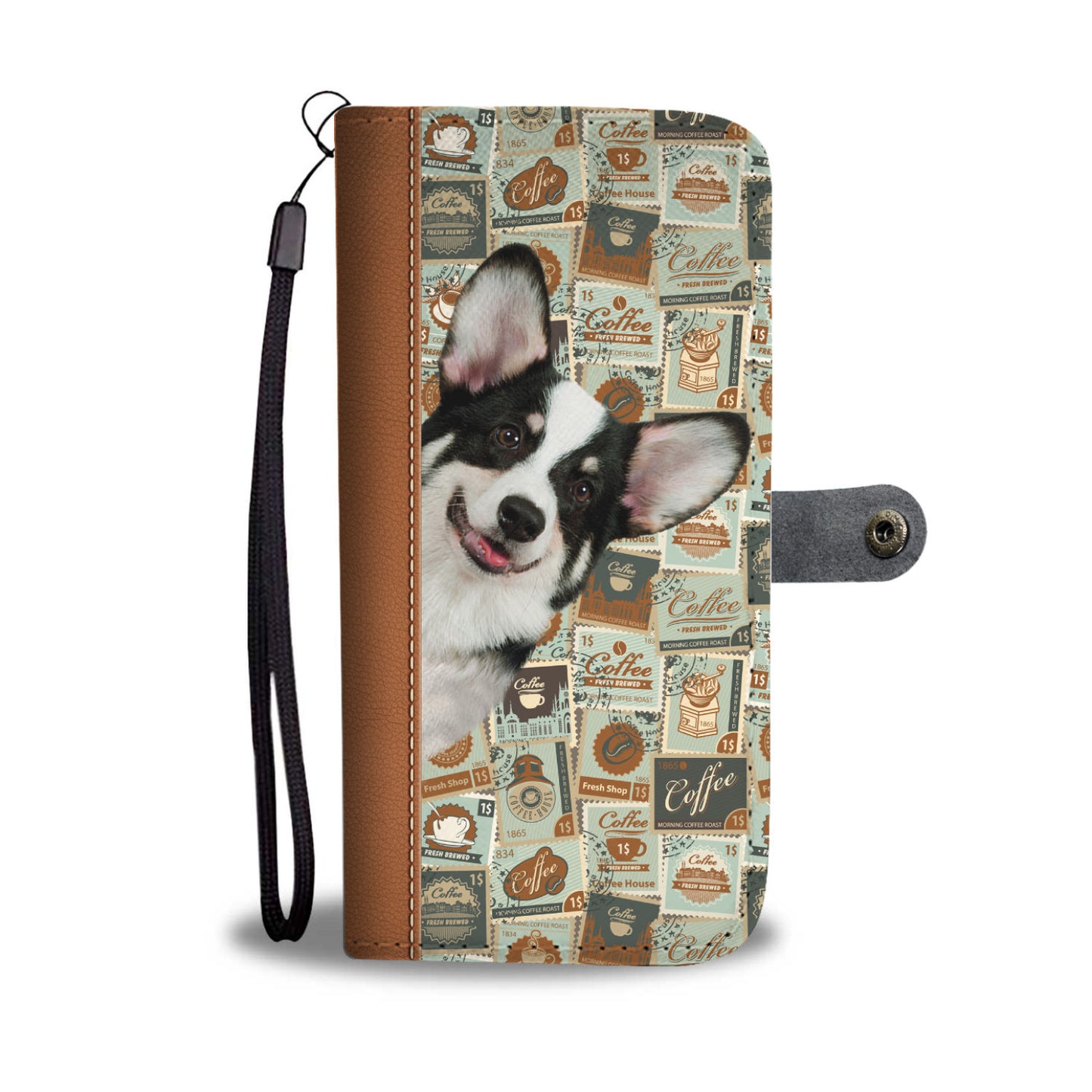 Coffee Stamp - Welsh Corgi Wallet Case