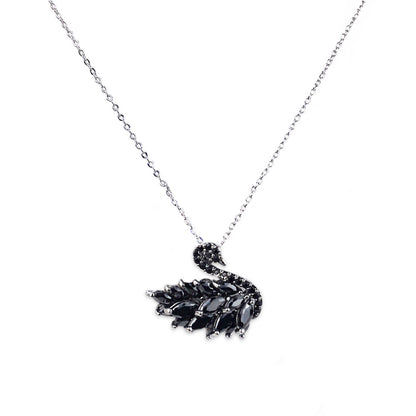 925 Sterling Silver Luxury Swan Necklace For Ladies - Platinum Plated