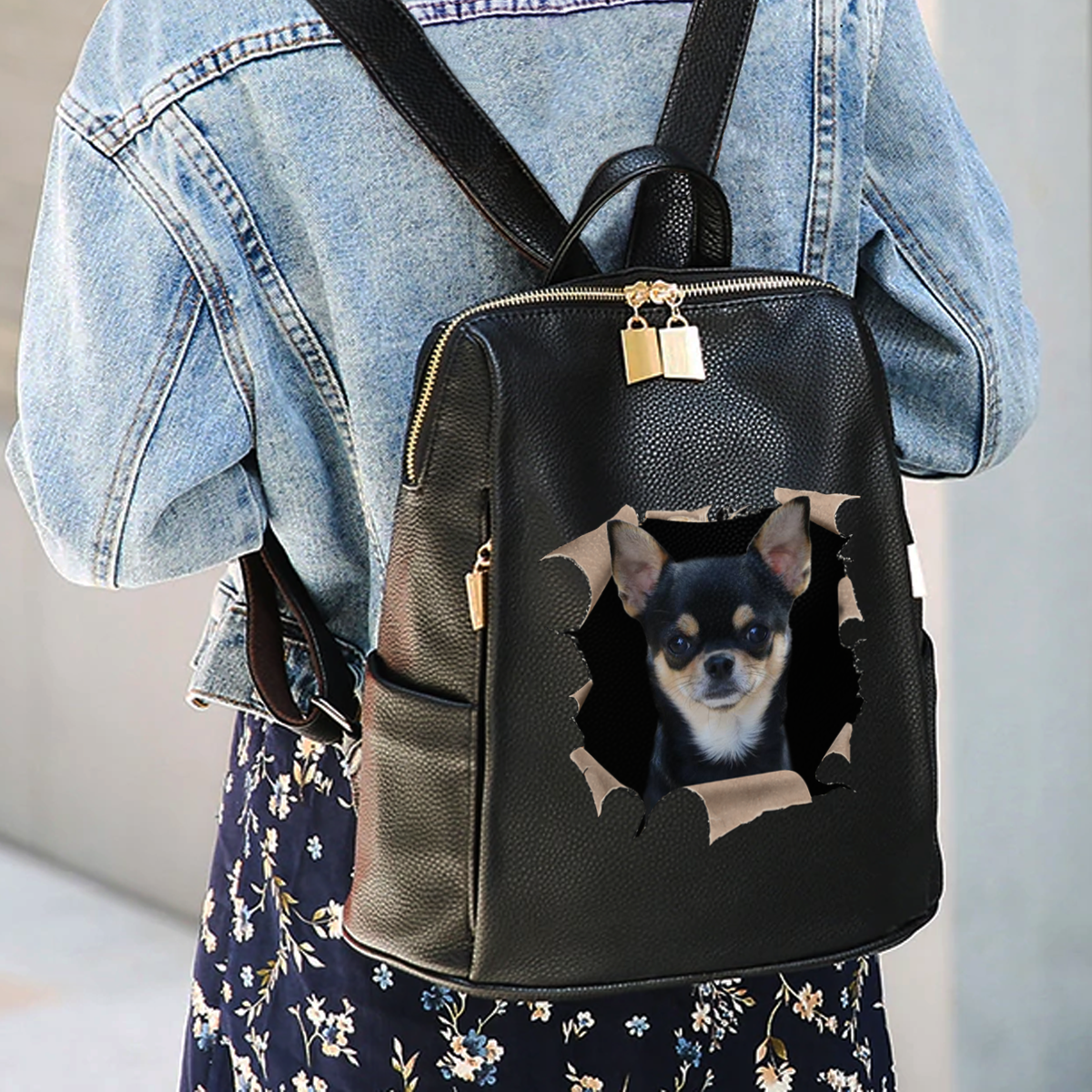 Gemeinsam ausgehen – Personalisierter Rucksack mit dem Foto Ihres Haustieres V2
