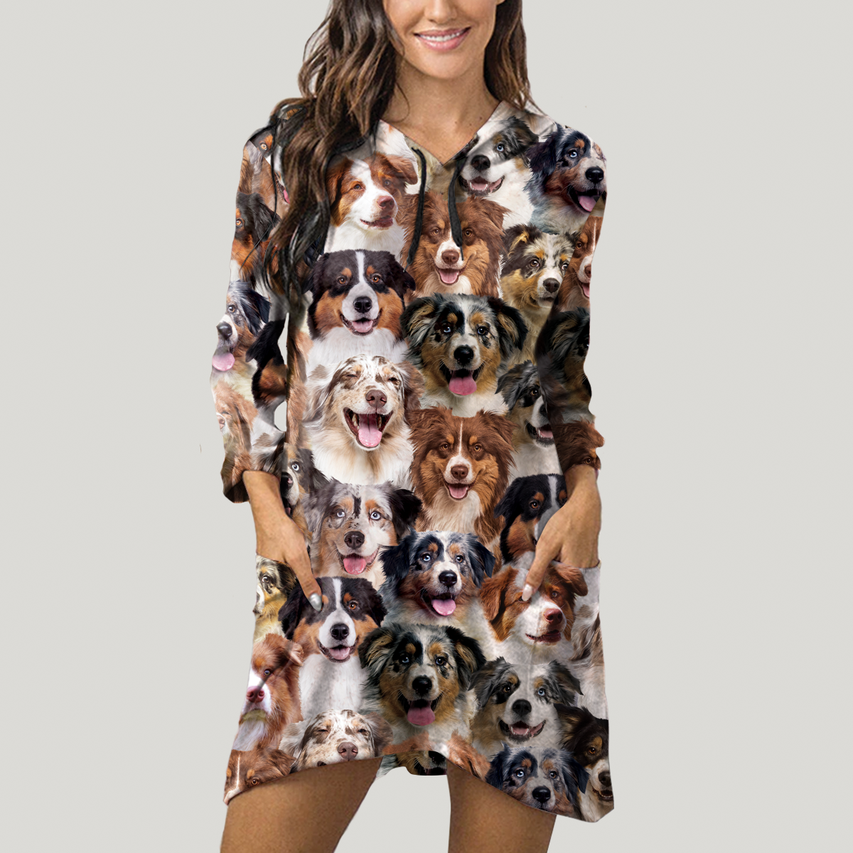 A Bunch Of Australian Shepherds - Hoodie With Ears V1