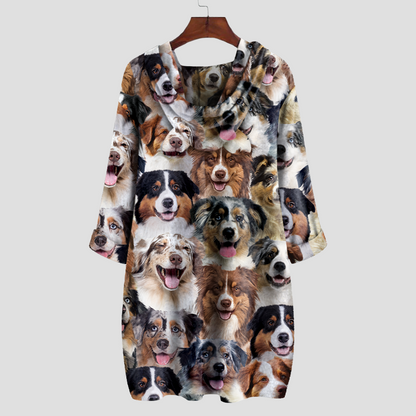 A Bunch Of Australian Shepherds - Hoodie With Ears V1