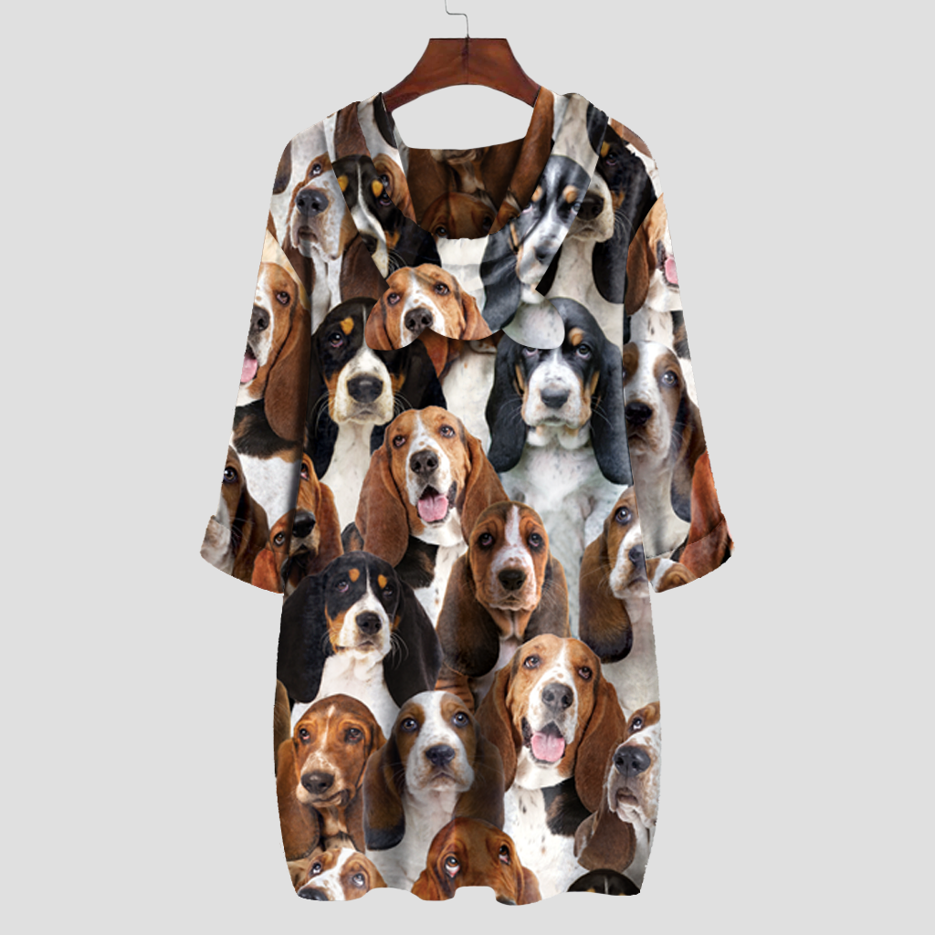 A Bunch Of Basset Hounds - Hoodie With Ears V1