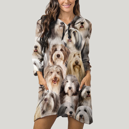 A Bunch Of Bearded Collies - Hoodie With Ears V1