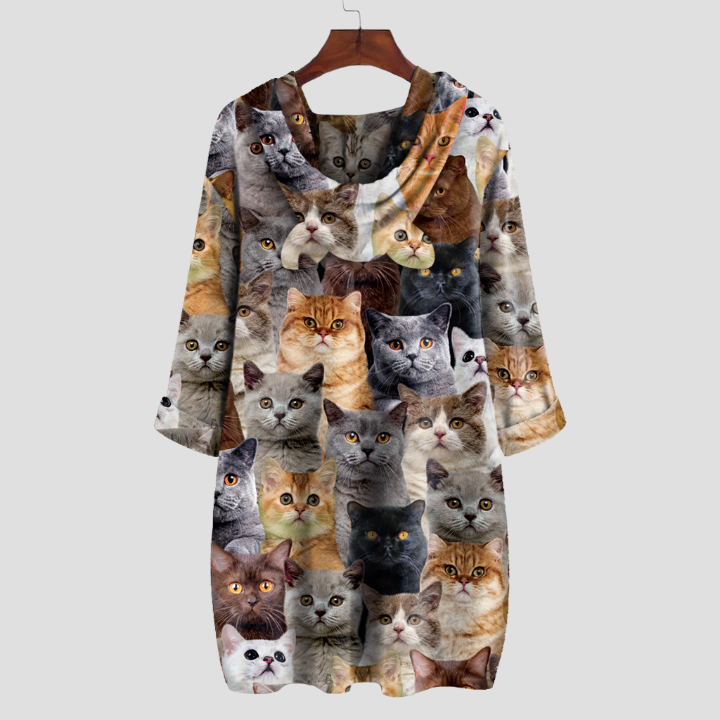 A Bunch Of British Shorthair Cats - Hoodie With Ears V1