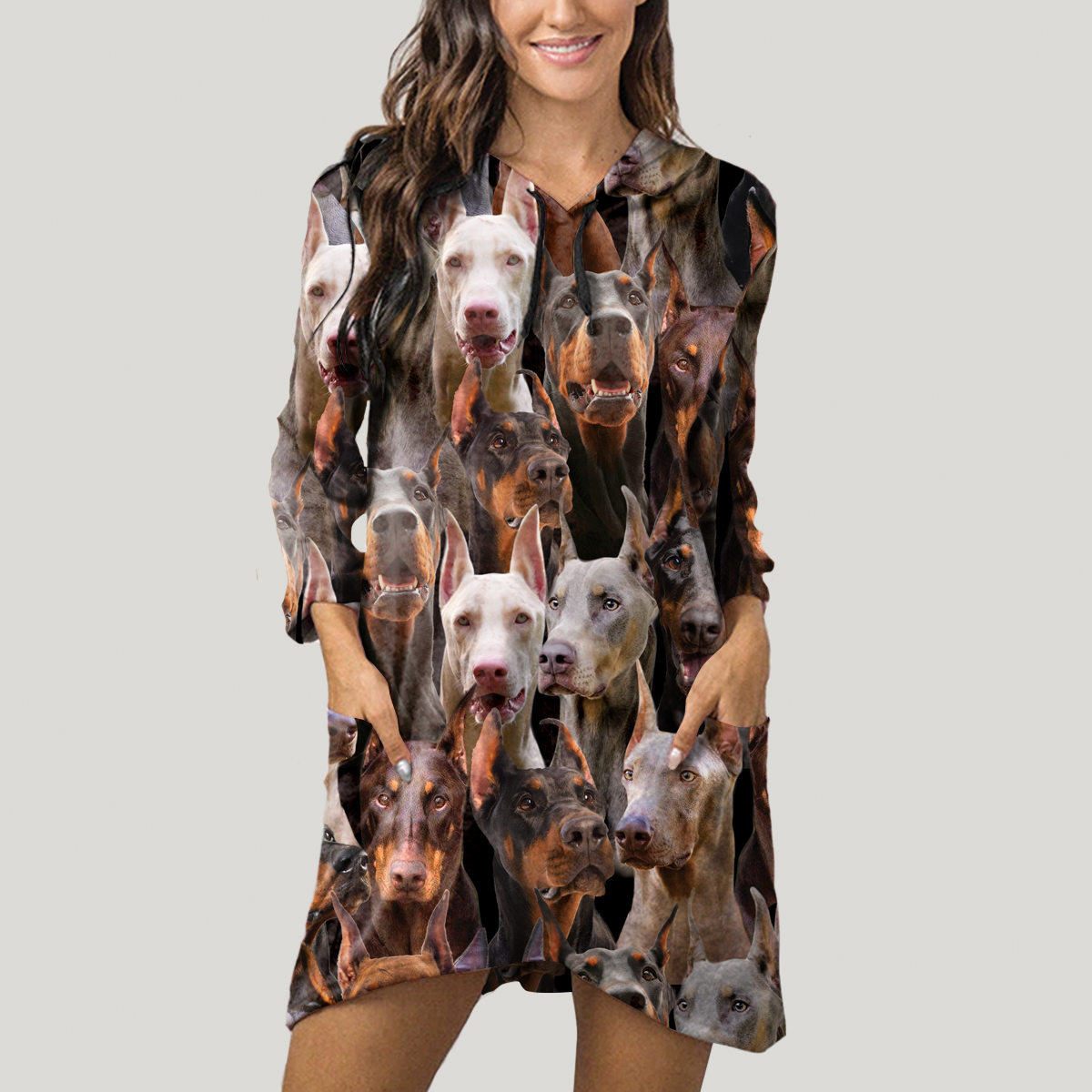 A Bunch Of Doberman Pinschers - Hoodie With Ears V1