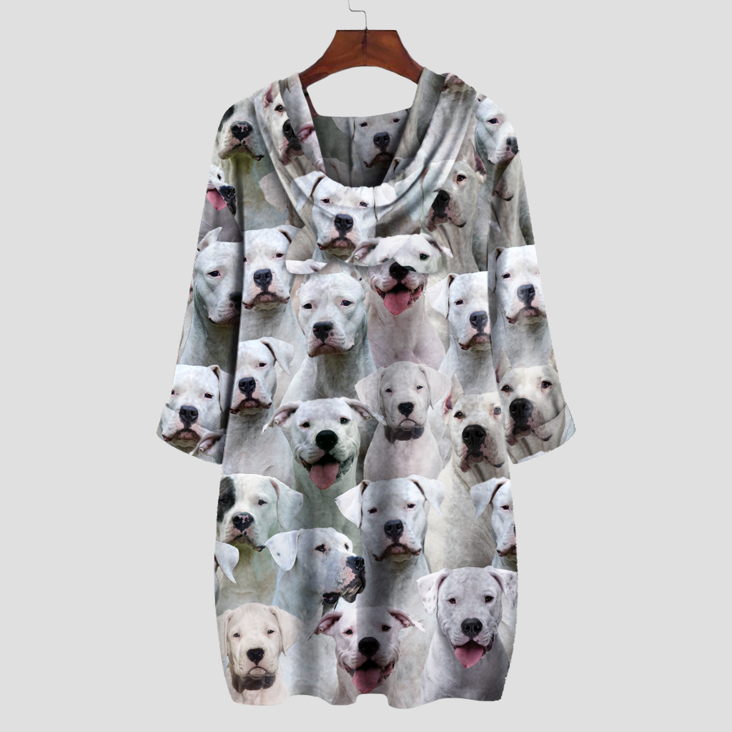 A Bunch Of Dogo Argentinoes - Hoodie With Ears V1