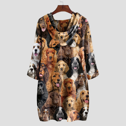 A Bunch Of English Cocker Spaniels - Hoodie With Ears V1