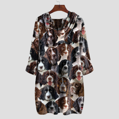 A Bunch Of English Springer Spaniels - Hoodie With Ears V1