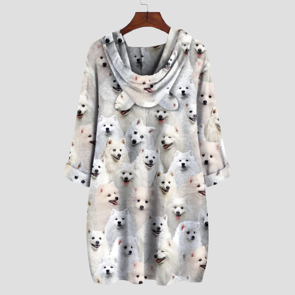 A Bunch Of Japanese Spitzs - Hoodie With Ears V1