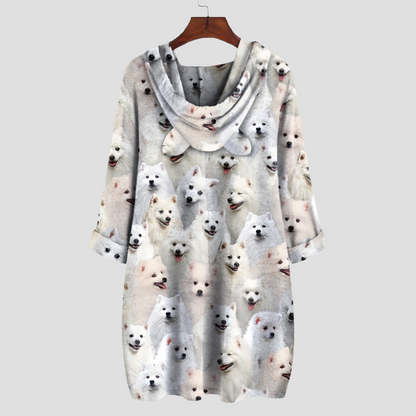 A Bunch Of Japanese Spitzs - Hoodie With Ears V1