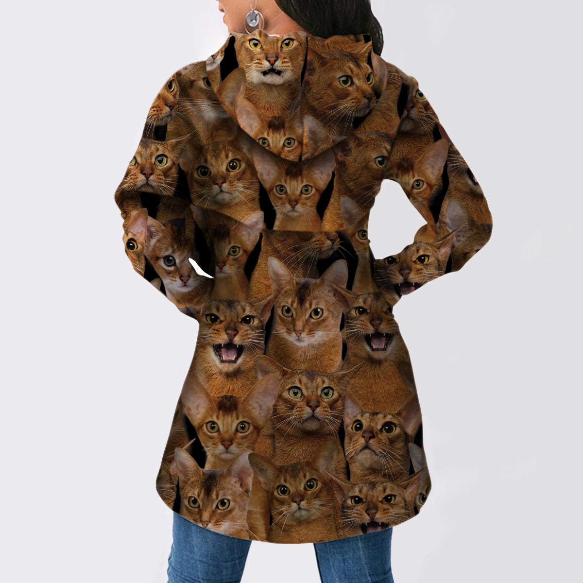 Ein Haufen abessinischer Katzen - Fashion Long Hoodie V1