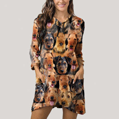 A Bunch Of Airedale Terriers - Hoodie With Ears V1