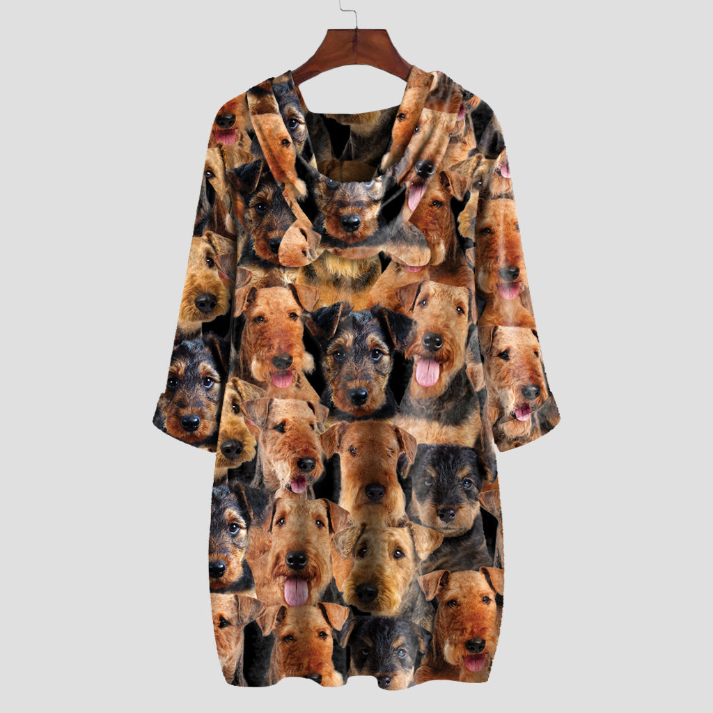 A Bunch Of Airedale Terriers - Hoodie With Ears V1