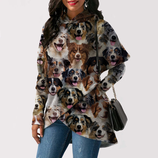 Ein Haufen australischer Schäferhunde - Fashion Long Hoodie V1