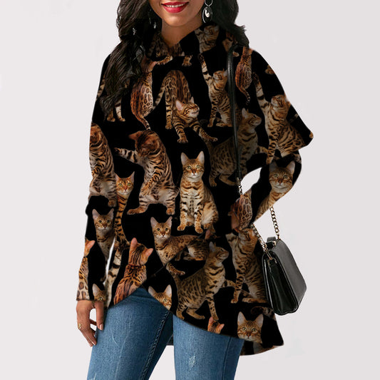Ein Haufen Bengalkatzen - Fashion Long Hoodie V1