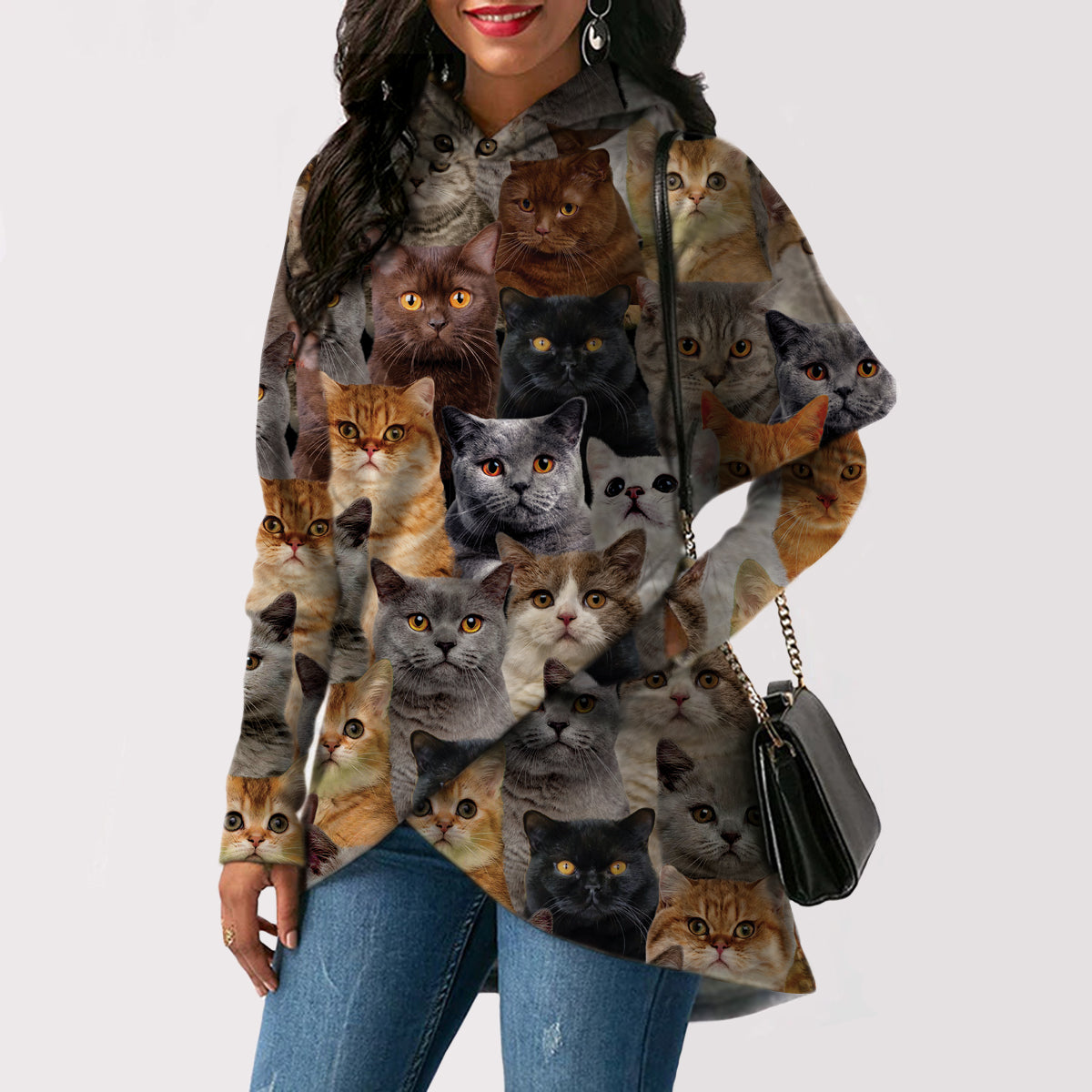 A Bunch Of British Shorthair Cats - Fashion Long Hoodie V1