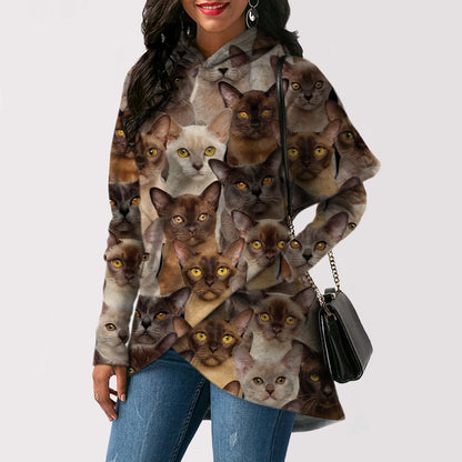 A Bunch Of Burmese Cats - Fashion Long Hoodie V1