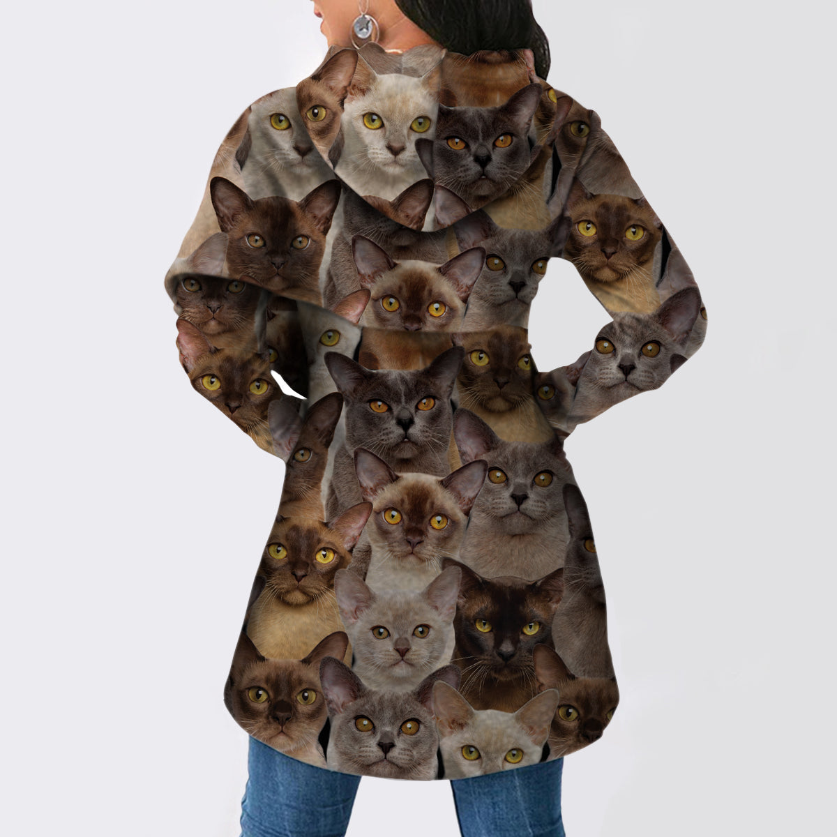 Ein Haufen burmesischer Katzen - Fashion Long Hoodie V1