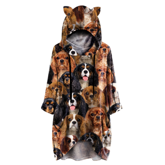 A Bunch Of Cavalier King Charles Spaniels - Hoodie With Ears V1