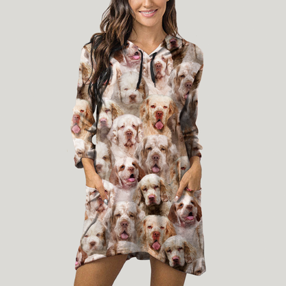 A Bunch Of Clumber Spaniels - Hoodie With Ears V1