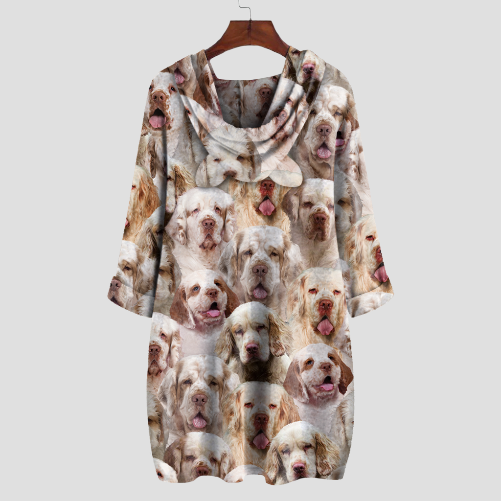 A Bunch Of Clumber Spaniels - Hoodie With Ears V1