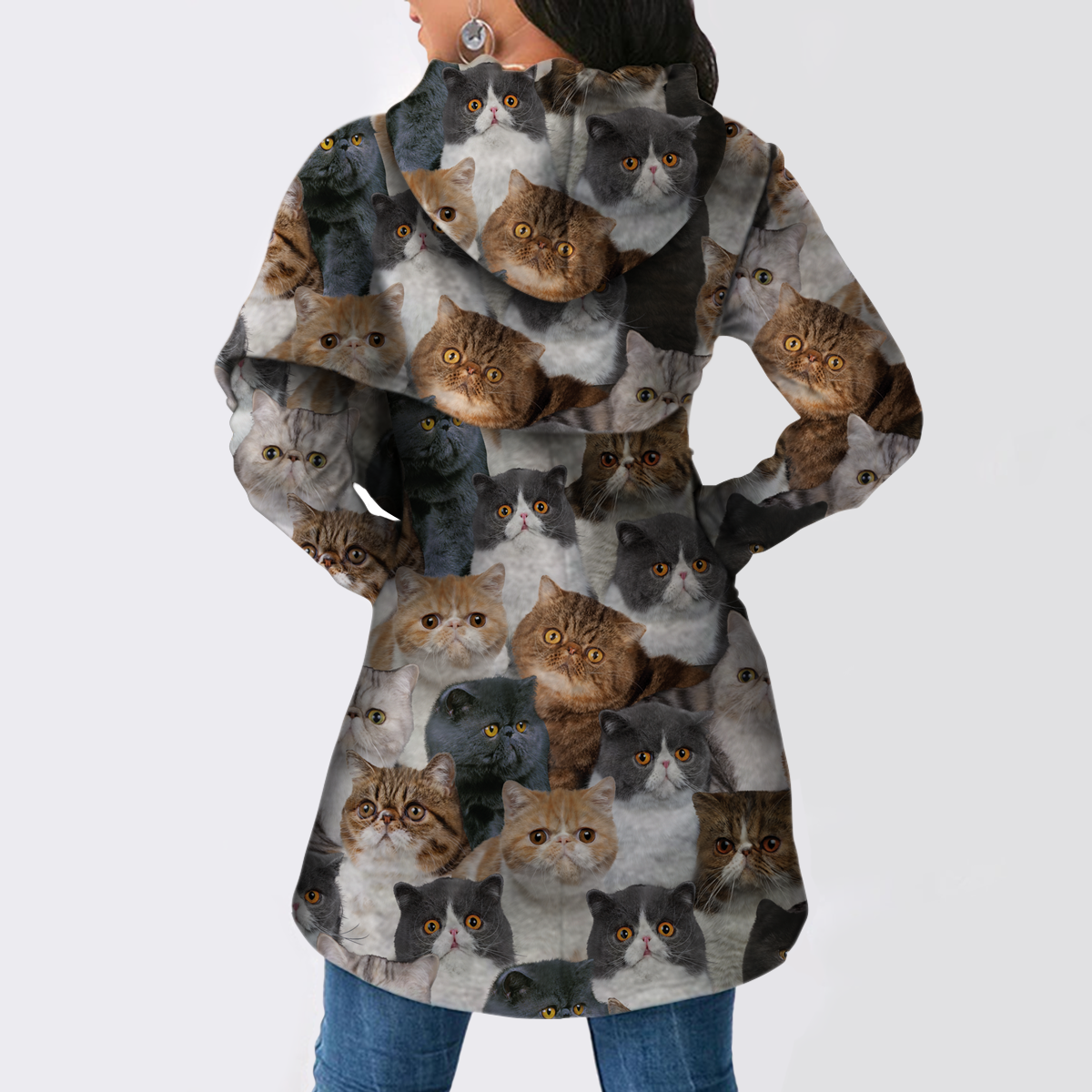 Ein Haufen exotischer Katzen - Fashion Long Hoodie V1