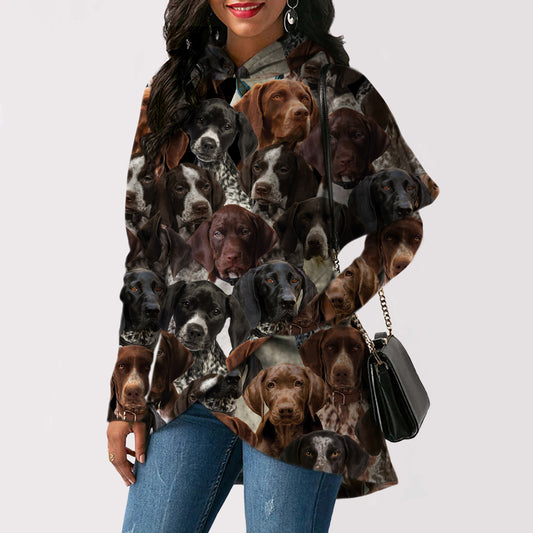 A Bunch Of German Shorthaired Pointers - Fashion Long Hoodie V1