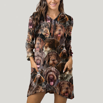 A Bunch Of German Wirehaired Pointers - Hoodie With Ears V1