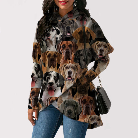 A Bunch Of Great Danes - Fashion Long Hoodie V1