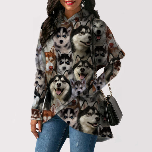 Ein Haufen Huskies - Fashion Long Hoodie V1