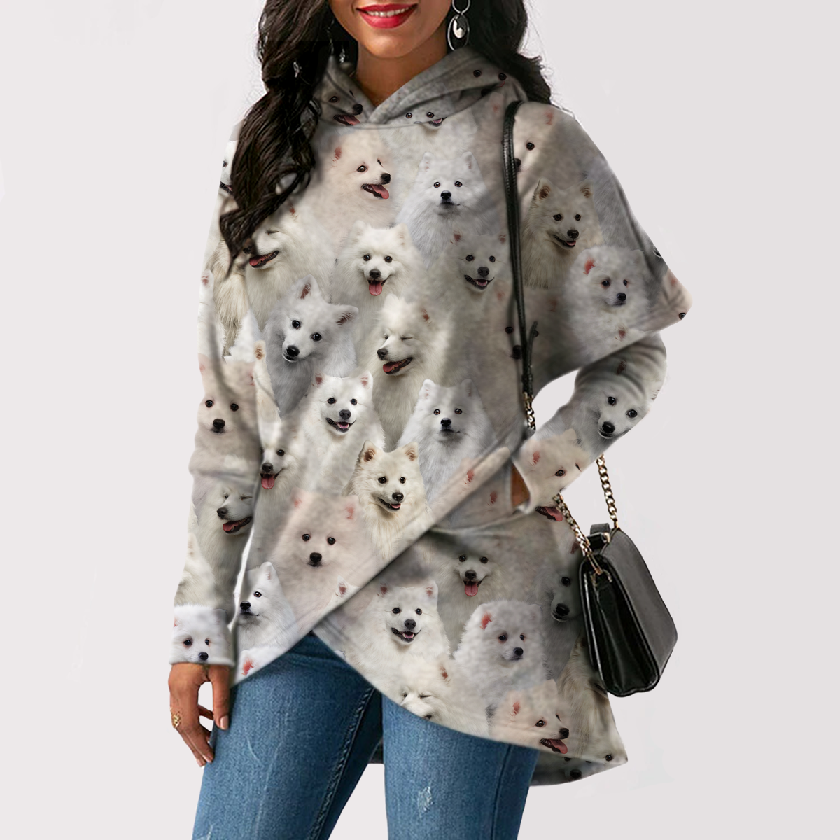 Ein Haufen japanischer Spitzs - Fashion Long Hoodie V1