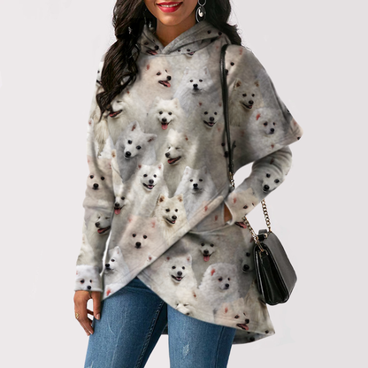 Ein Haufen japanischer Spitzs - Fashion Long Hoodie V1