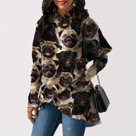 A Bunch Of Pugs - Fashion Long Hoodie V1