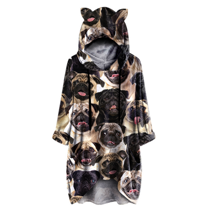 A Bunch Of Pugs - Hoodie With Ears V1
