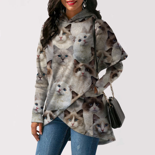 Ein Haufen Ragdoll-Katzen - Fashion Long Hoodie V1