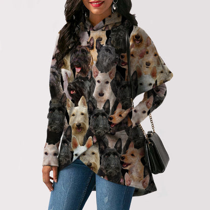 Ein Haufen schottischer Terrier - Fashion Long Hoodie V1