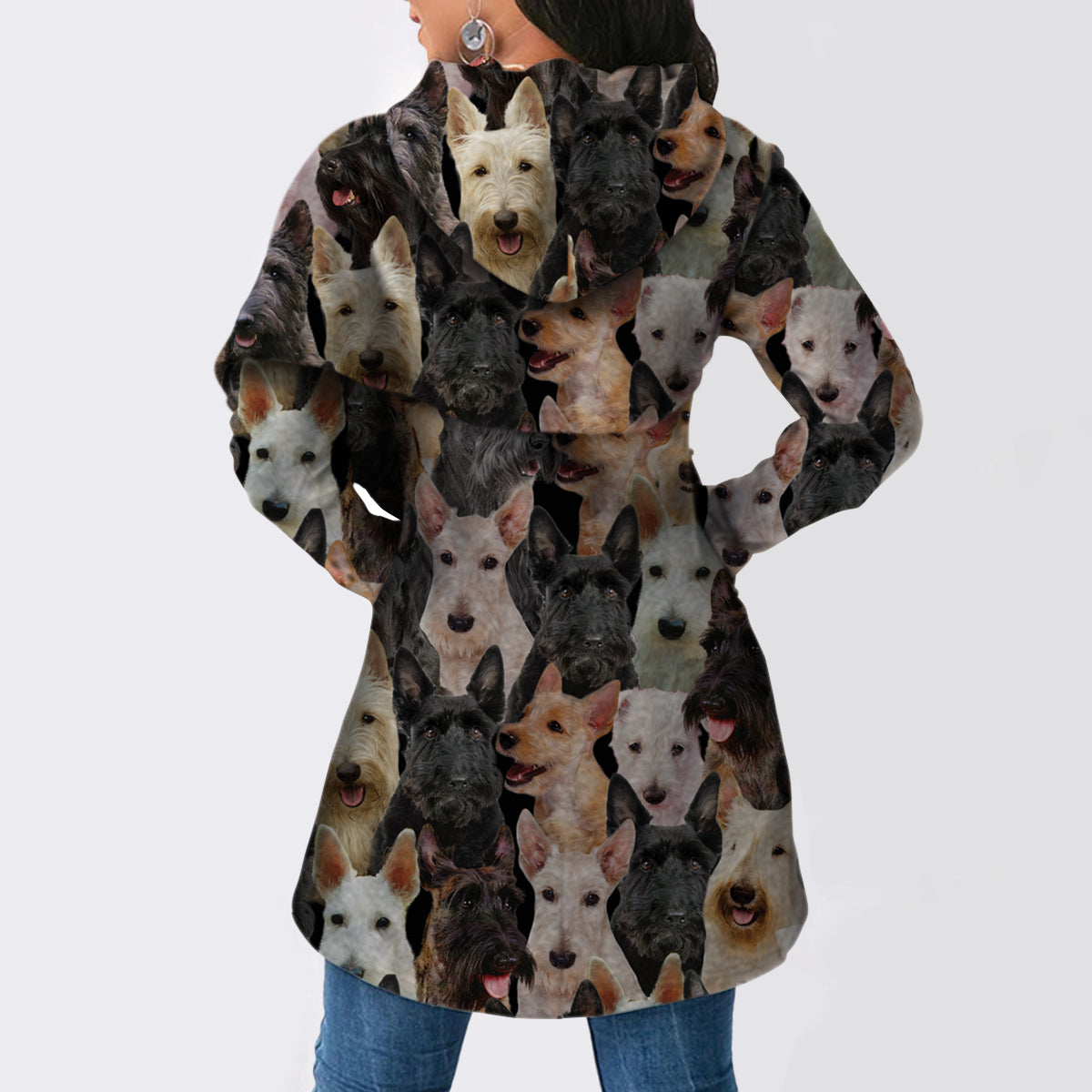 Ein Haufen schottischer Terrier - Fashion Long Hoodie V1