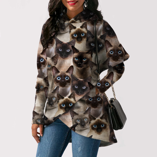 Ein Haufen siamesischer Katzen - Fashion Long Hoodie V1