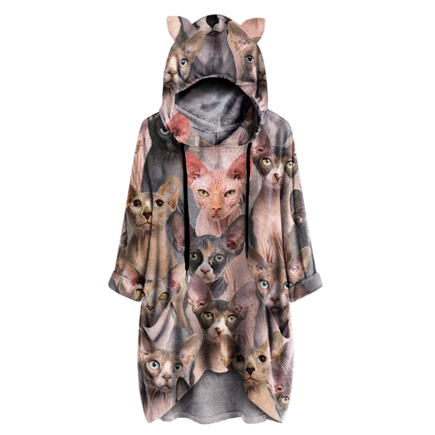 A Bunch Of Sphynx Cats - Hoodie With Ears V1